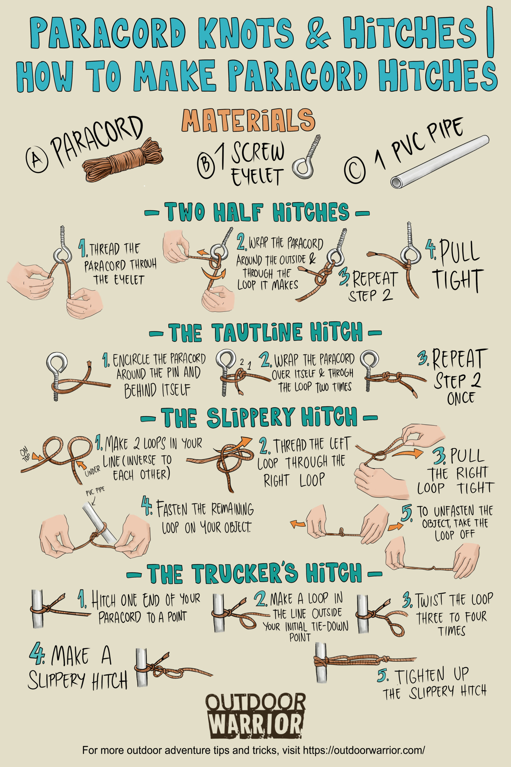 Paracord Knots and Hitches | Infographics