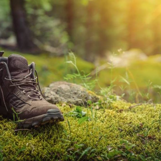 Pair of touristic boots on moss in forest-Boot Accessories-ss-featured
