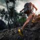 Woman hiker with backpack climbs steep rocky terrain-hiking shoes-ss-featured