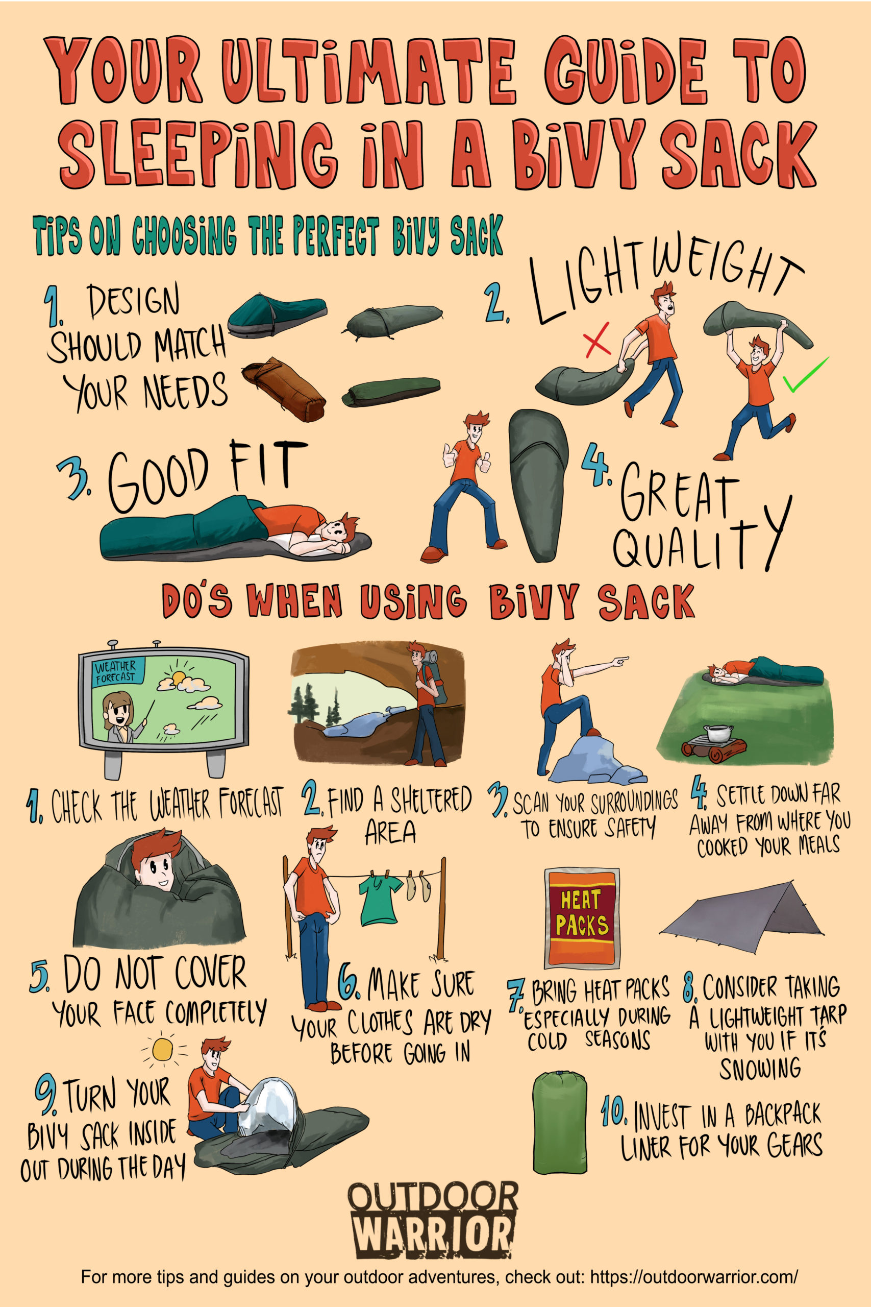 Your Ultimate Guide to sleeping in a Bivy Sack | Infographics