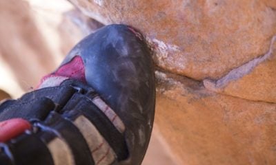 rock-climbing-toe-on-crack | Crack Climbing With Pete Whittaker | Enormocast Podcast | Featured